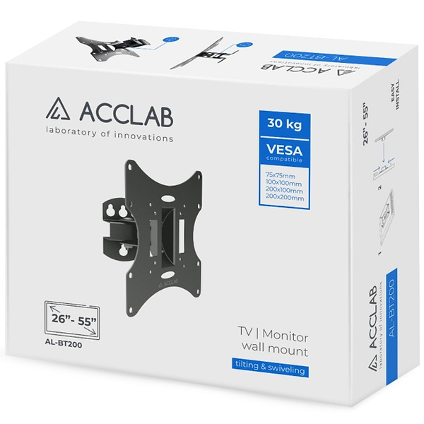 Фото - Крепление для телевизора ACCLAB AL-BT200 26-55+кабель HDMI 1.8м +Органайзер (1283126485732)