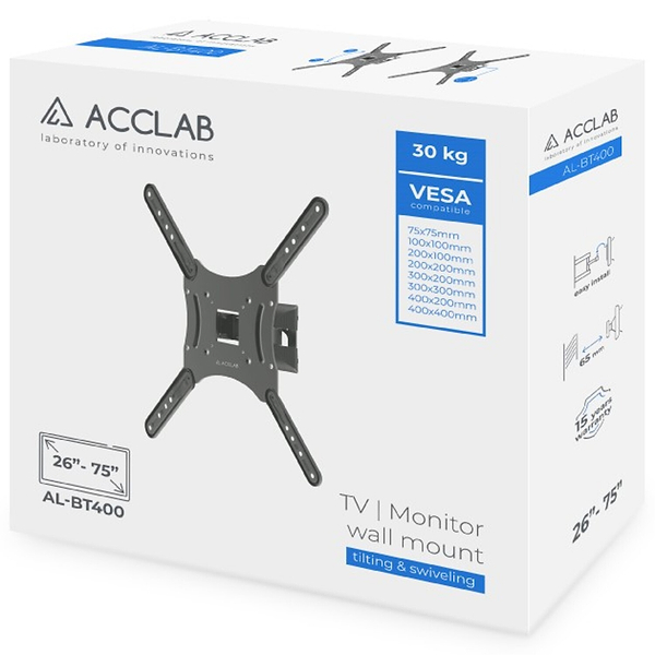 Фото - Крепление для телевизора ACCLAB AL-BT400 26-55+Кабель HDMI 1.8 м + Органайзер (1283126631146)