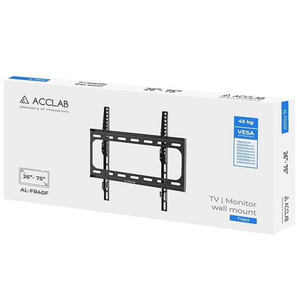 Фото - Кріплення для телевізора ACCLAB AL-FR40/F 26-75+Кабель HDMI 1.8 м + Органайзер (1283126631207)