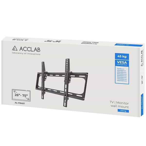 Фото - Кріплення для телевізора ACCLAB AL-FR40/T 26-75+Кабель HDMI 1.8 м + Органайзер (1283126631184)