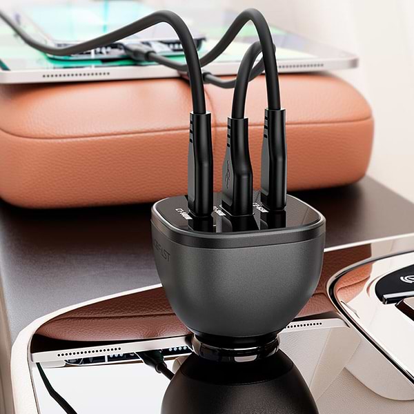 Фото - Автомобільний зарядний пристрій AceFast 3xUSB 165W (2xUSB-C + USB-A) B14 (6974316282938)