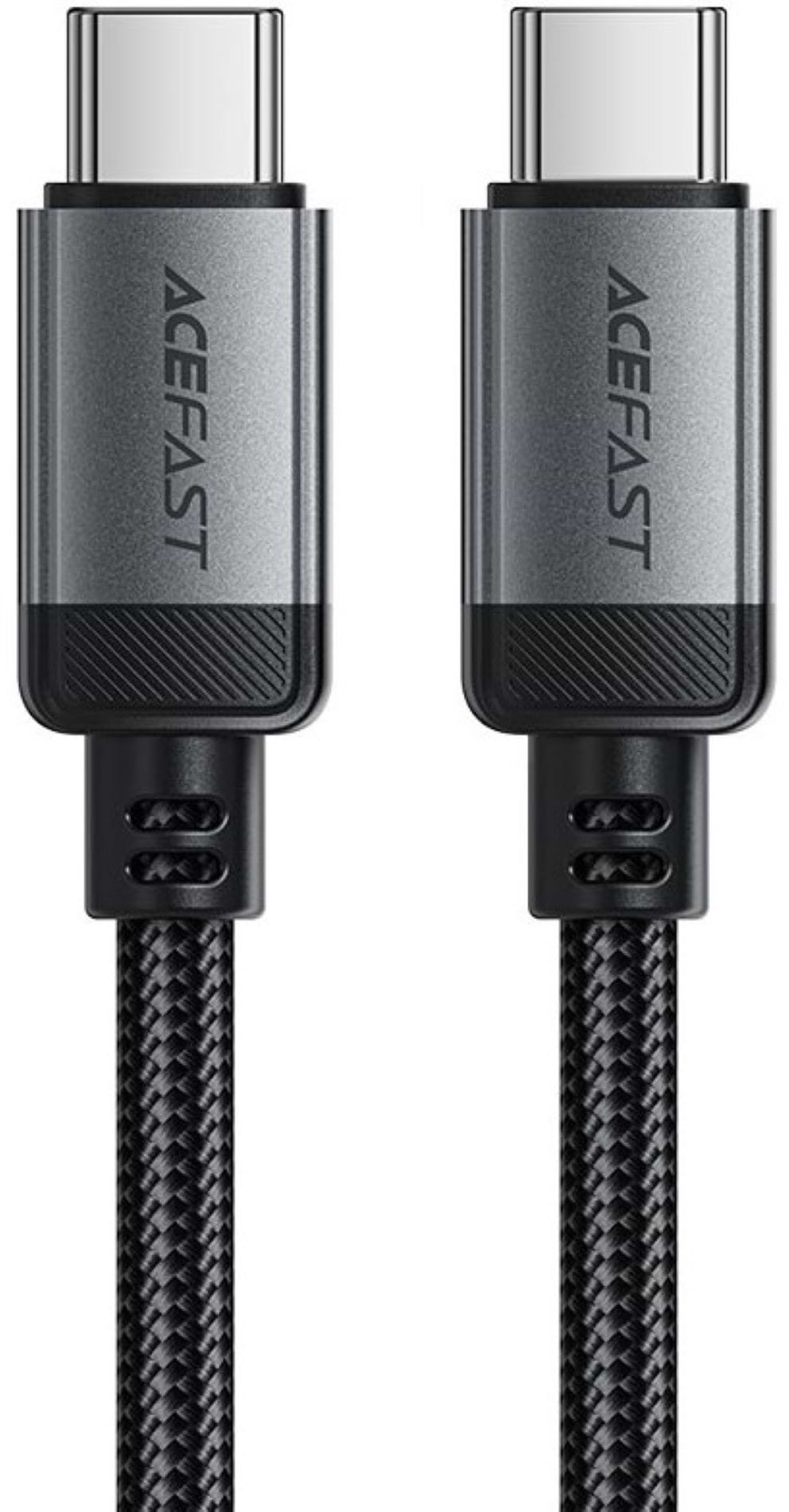Кабель синхронізації даних AceFast USB 2.0 USB-C to USB-C, 1.2 м, 3.0A, aluminum alloy Black, C20-03 (6974316283775) - Фото 1