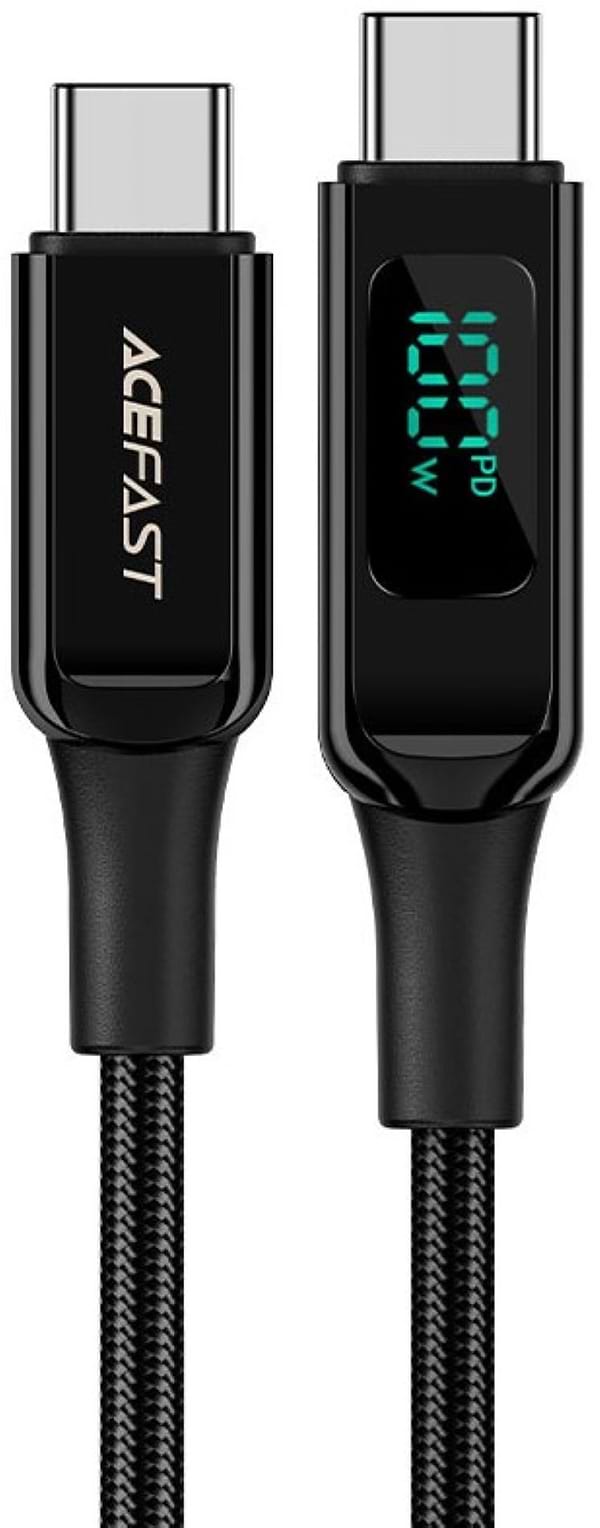 Фото - Кабель синхронизации данных AceFast USB 2.0 USB-C to USB-C, 2 м, 100W, 5.0A, with display, C6-03 (6974316281054)