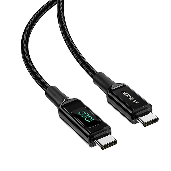 Фото - Кабель синхронизации данных AceFast USB 2.0 USB-C to USB-C, 2 м, 100W, 5.0A, with display, C6-03 (6974316281054)