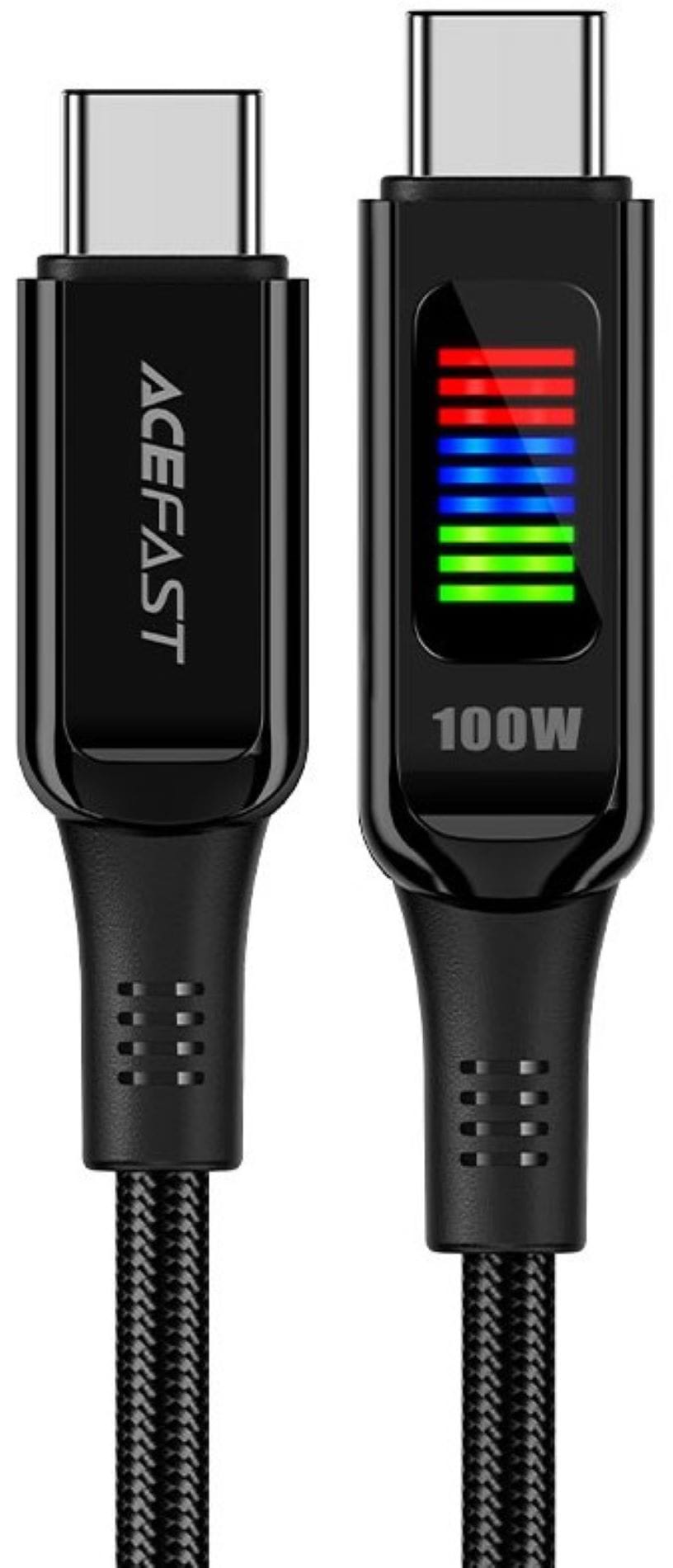 Кабель синхронізації даних AceFast USB 2.0 USB-C to USB-C, 1,2 м, 100W, with display, C7-03 (6974316282778)