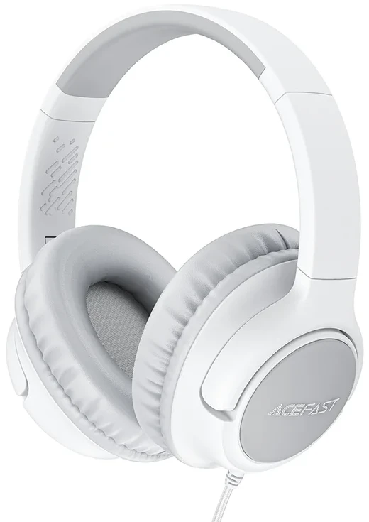 Навушники накладні дротові AceFast H18 wired headset for kids Grey White (6974316287032)