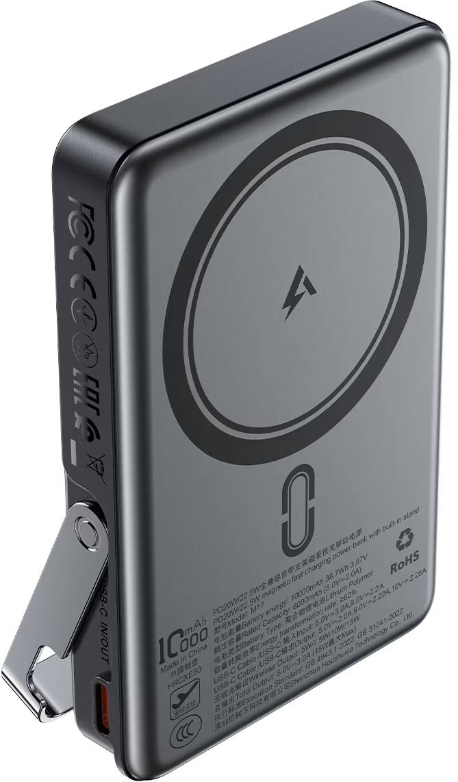 Батарея мобільна AceFast M17 PD20W/22.5W 10000mAh Black (6974316284000) - Фото 1