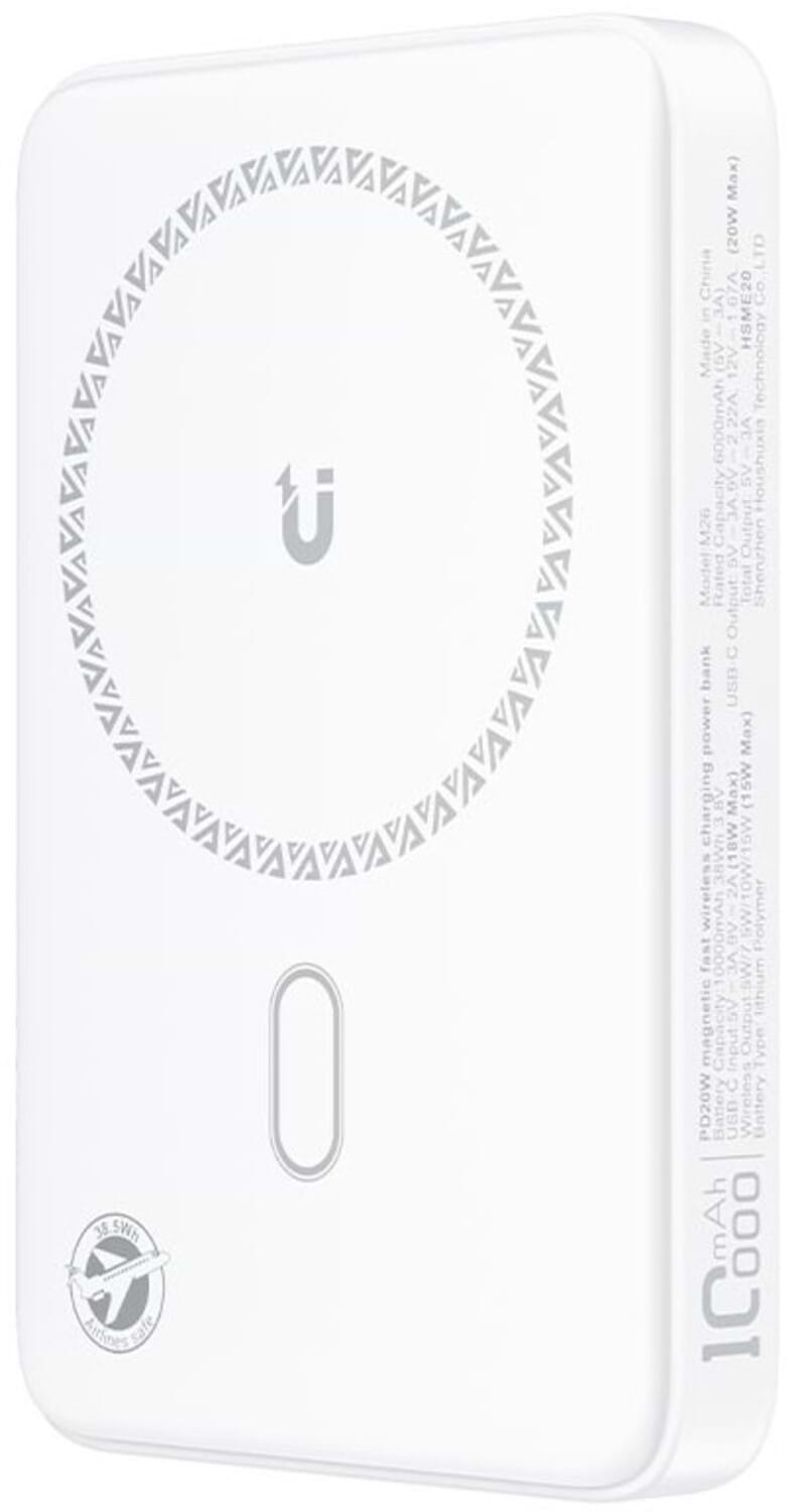 Батарея мобильная AceFast Magnetic Wireless 10000mAh 20W PD,QC 3.0, QI 15W, M26 White (6974316285212)