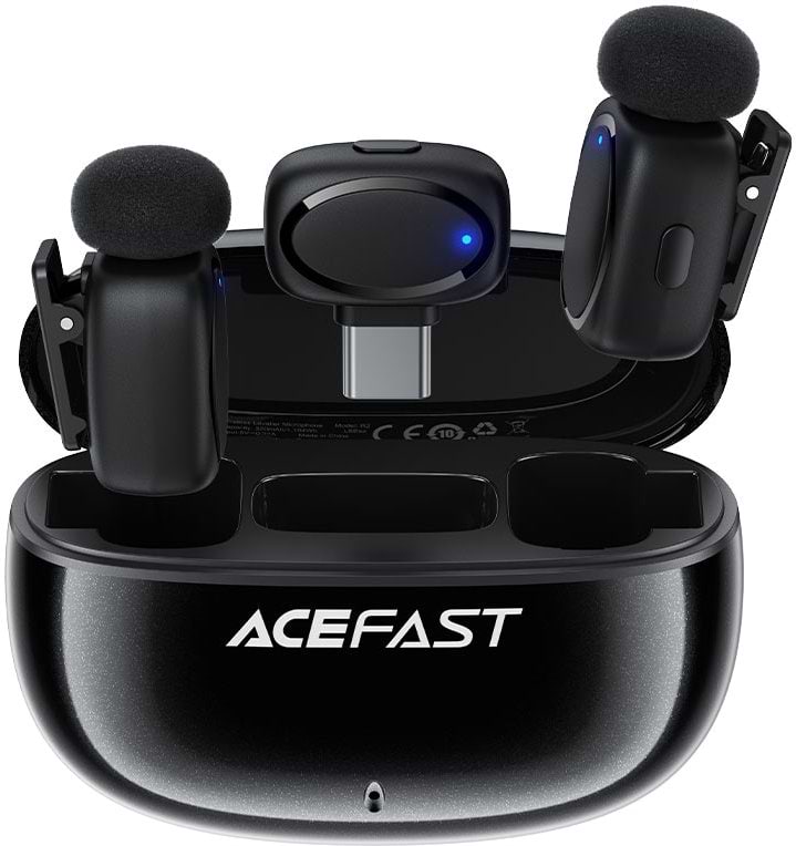 Мікрофон для смартфона AceFast R2 dual-mic (Type-C) Black (6974316284901)