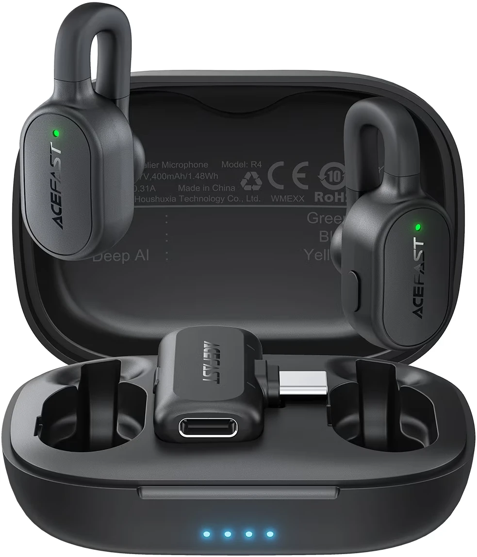 Мікрофон для смартфона AceFast R4 dual-mic (Type-C) Black (6974316286448)