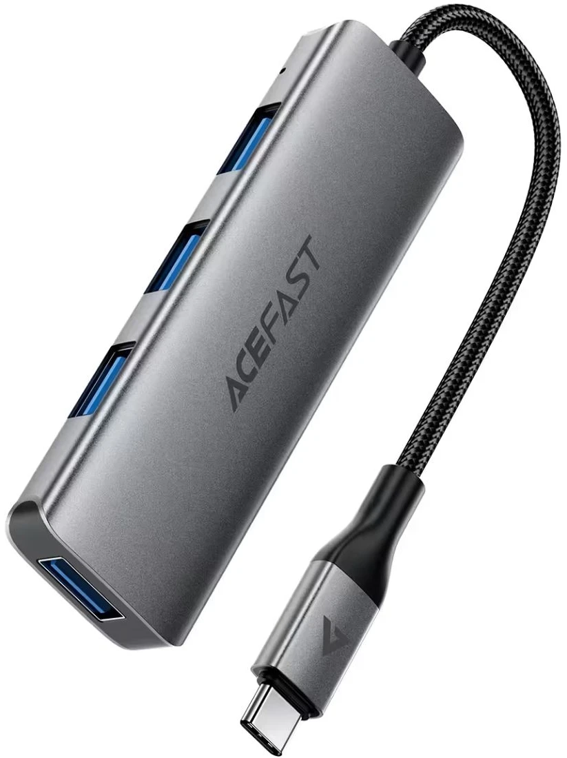 Хаб USB AceFast USB 3.0 -> 4xUSB-A 3.0, 1м Black J15 (6974316285908)