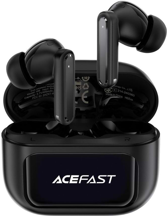 Навушники вкладиші бездротові TWS AceFast W6 Black (6974316285687)
