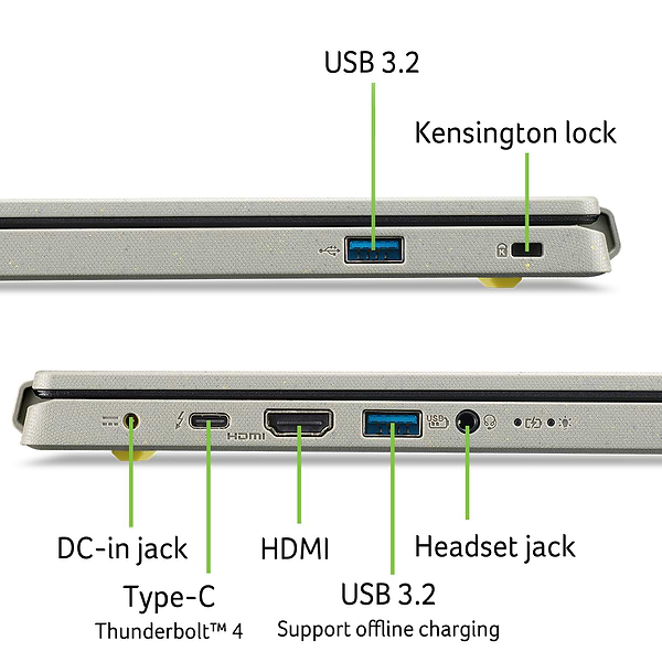 Фото - Ноутбук Acer Aspire Vero AV14-52P-516P (NX.KJSEU.003) 
Steel Gray