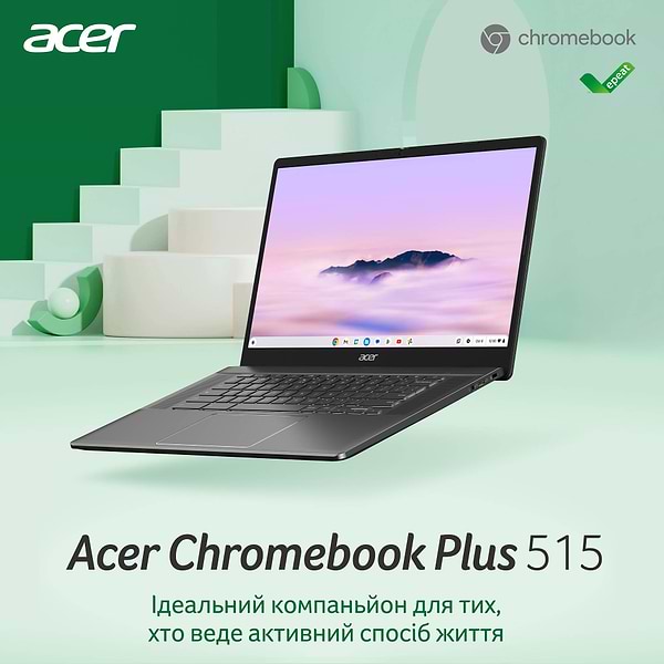 Фото - Ноутбук Acer Chromebook Plus CB515-2H (NX.KNUEU.002) Silver