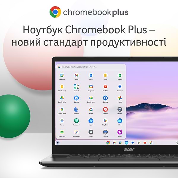 Фото - Ноутбук Acer Chromebook Plus CB515-2H (NX.KNUEU.003) Silver