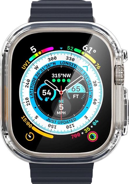 Чехол-бампер для смарт-годинника Spigen for Apple Watch Ultra (49mm) Ultra Hybrid Crystal Clear (ACS05459) - Фото 1