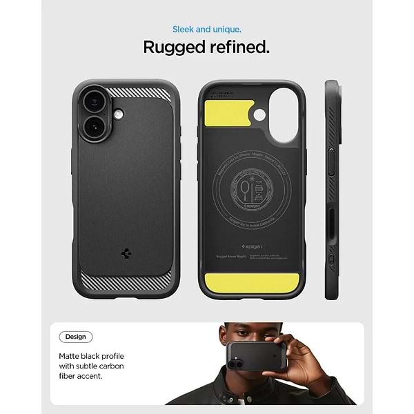 Фото - Чехол для смартфона Spigen for iPhone 17, Rugged Armor MagFit, Matte Black (ACS10367)