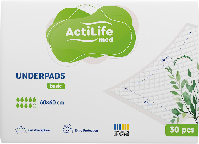 Пелюшка для дорослих Actilife med Basic 60 х 60, 30 шт (981471)