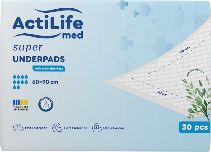 Пелюшка для дорослих Actilife med Super 60 х 90, 30 шт (981495)