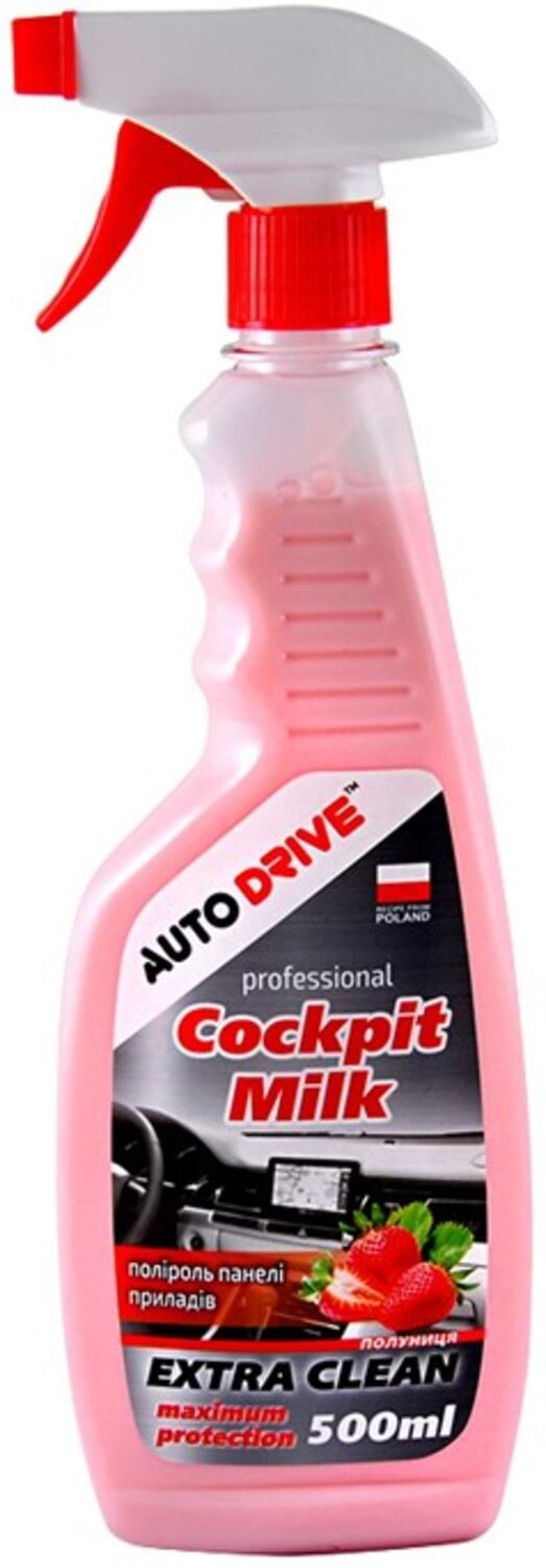 Полироль для авто Auto Drive Cockpit Milk Клубника 500 мл (AD0070)