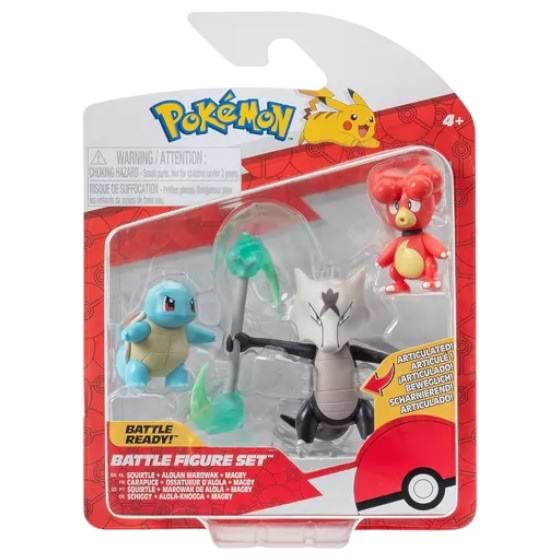 Набор игровых фигурок Pokemon W19 - МАГБИ, СКВИРТЛ, АЛОЛА МАРОВАК (PKW3600)