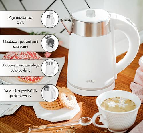 Фото - Электрический чайник Adler AD 1372 White