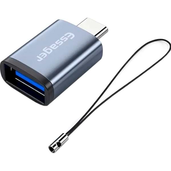 Фото - Переходник Essager Soray OT (USB Female to Type-C Male) USB3.0 Adaptor Grey (EZJAC-SRA0G)