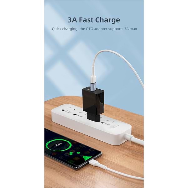 Фото - Переходник Essager Soray OT (USB Female to Type-C Male) USB3.0 Adaptor Grey (EZJAC-SRA0G)