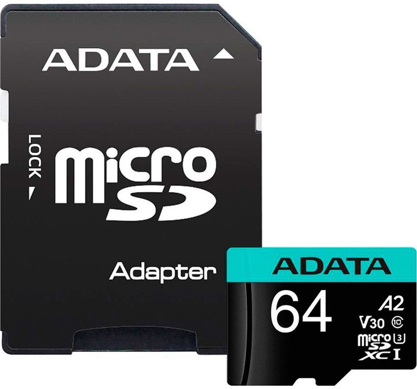 Карта пам'яті ADATA microSDXC Premier Pro 64Gb Class 10 V30S A2 (AUSDX64GUI3V30SA2-RA1)