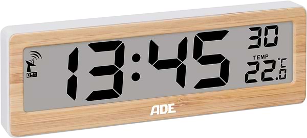 Фото - Настольные часы ADE радиоуправляемый с датчиком температуры (CK1704)