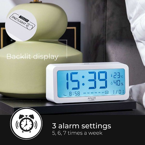 Фото - Термогигрометр Adler AD 1195 White