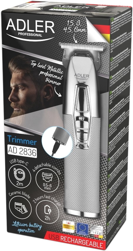 Фото - Машинка для стрижки волосся Adler AD 2836 Silver