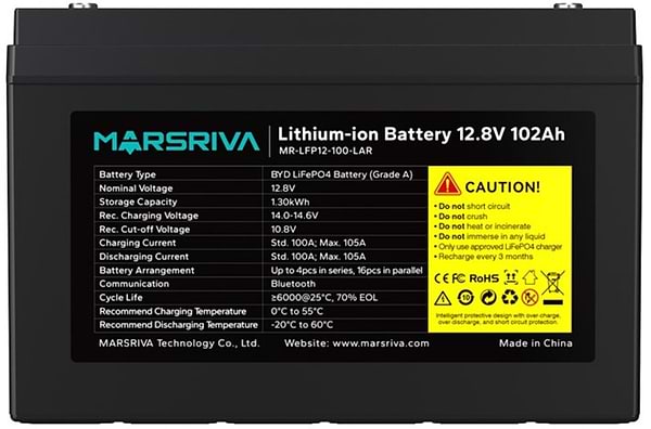 Фото - Аккумулятор для ИБП Marsriva LiFePo4 12,8 V/100Ah (MR-LFP12-100-LAR) Фото - Аккумулятор для ИБП Marsriva LiFePo4 12,8 V/100Ah (MR-LFP12-100-LAR)
