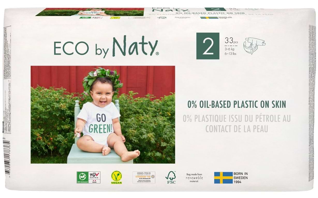 Одноразовые подгузники Eco By Naty Органические Размер 2 (3-6 кг) 33 шт. (178365) - Фото 1