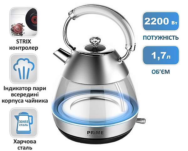 Фото - Електричний чайник Prime Technics PKG 1795 S