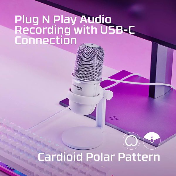 Фото - Мікрофон до комп'ютера HyperX SoloCast White (519T2AA)