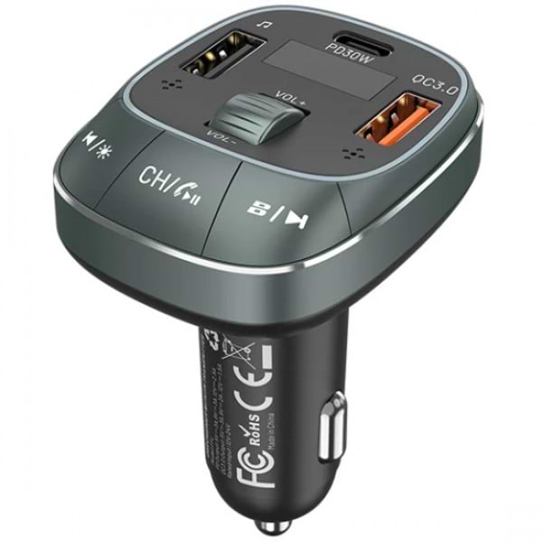 FM модулятор Vention PD 54W 3-Port USB (C+A+A) LED/USB (FFLB0)