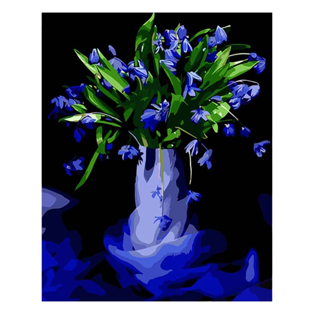 Картина по номерам Strateg Синие подснежники 40х50 см (AH1005)