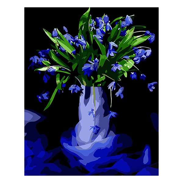 Фото - Картина за номерами Strateg Сині проліски 40х50 см (AH1005)