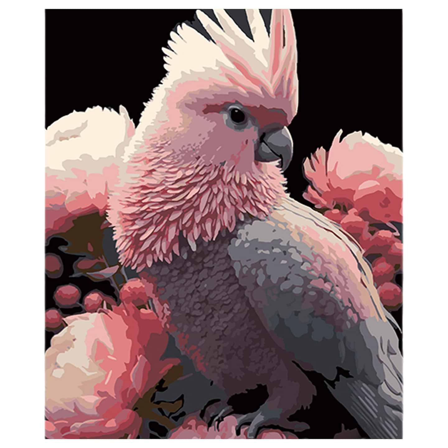 Картина по номерам Strateg Какаду в розовом наряде 40х50 см (AH1109)
