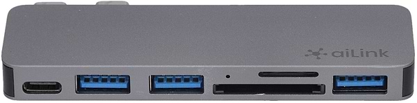 Фото - Хаб USB Ailink Aluminium USB-C SD Hub Card Reader Multi Port 6 в 1 Space Grey (AI-DC6_sg) Фото - Хаб USB Ailink Aluminium USB-C SD Hub Card Reader Multi Port 6 в 1 Space Grey (AI-DC6_sg)