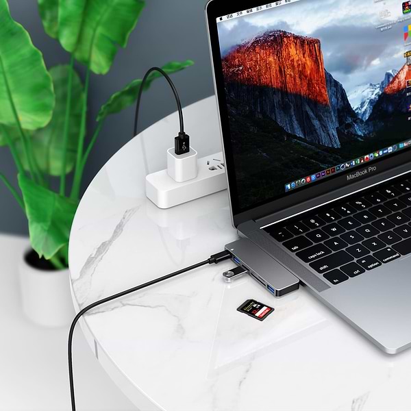 Фото - Хаб USB Ailink Aluminium USB-C SD Hub Card Reader Multi Port 6 в 1 Space Grey (AI-DC6_sg)