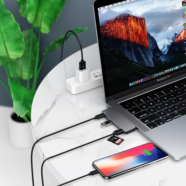 Фото - Хаб USB Ailink Aluminium USB-C SD Hub Card Reader Multi Port 6 в 1 Space Grey (AI-DC6_sg)