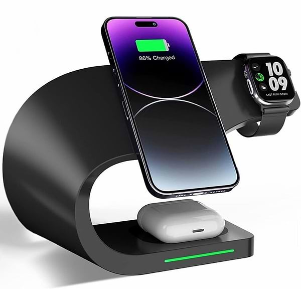 Фото - Беспроводное зарядное устройство Ailink Dock Station C-line 4 в 1 Black (AI-DS-C-line-3in1bk)