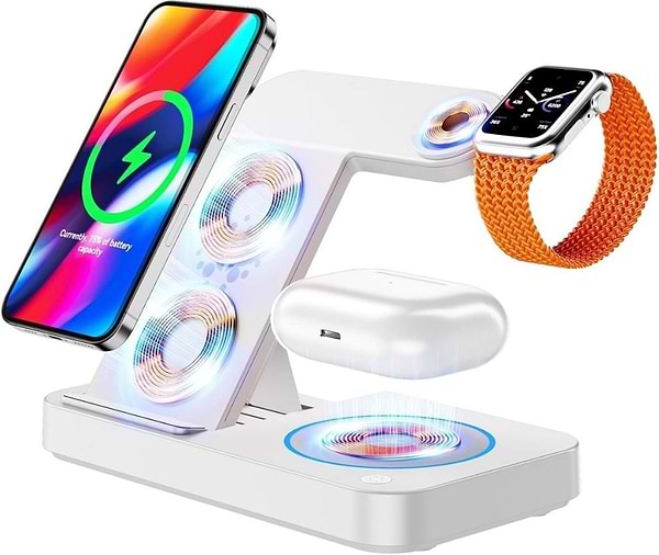 Фото - Бездротовий зарядний пристрій Ailink Dock Station T-line 4 в 1 White (AI-DS-T-line-4in1wh) Фото - Бездротовий зарядний пристрій Ailink Dock Station T-line 4 в 1 White (AI-DS-T-line-4in1wh)