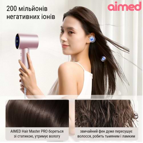 Фото - Фен AIMED Hair Master PRO с набором насадок (AI-HMaster1_set_pink)