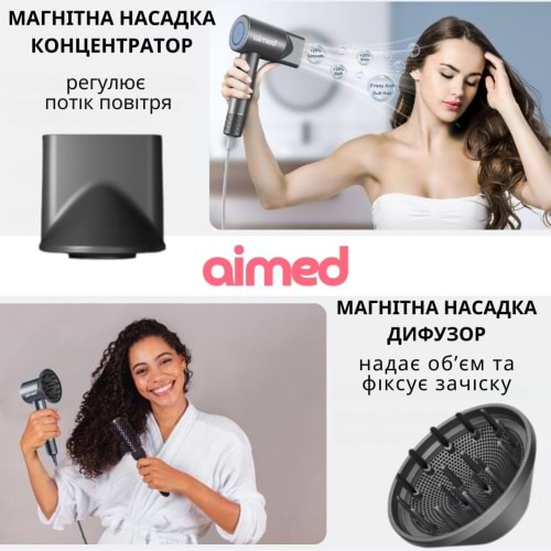 Фото - Фен AIMED Hair Master PRO с набором насадок (AI-HMaster1_set_pink)