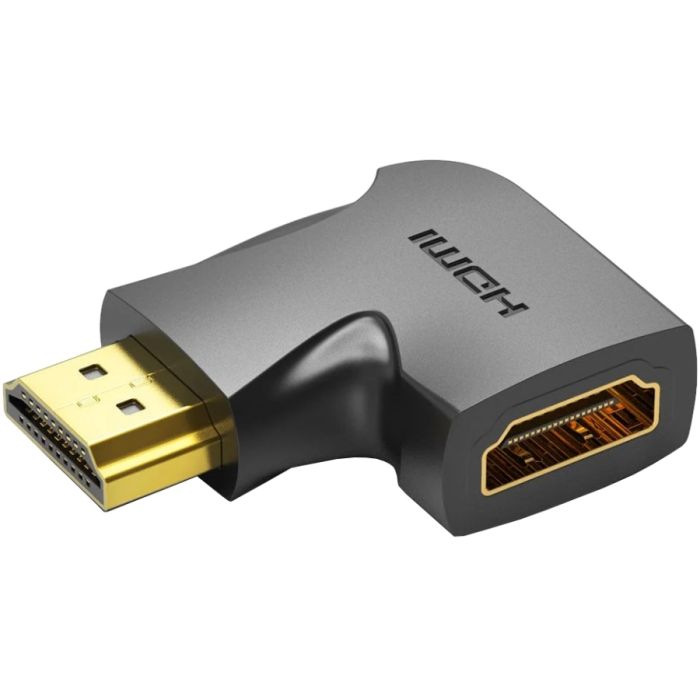 Перехідник HDMI Vention HDMI F --> HDMI M, кут 270°, правий, PVC black (AIQB0)