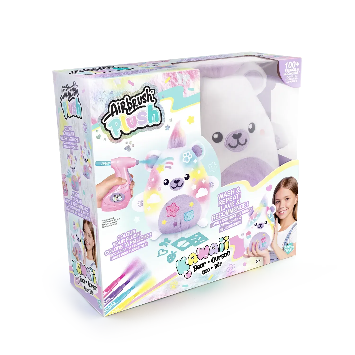 Набір для декупажу та розпису Canal Toys DIY AIRBRUSH PLUSH - Kawaii Ведмежа (AIR067)