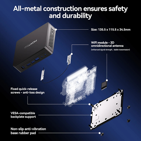 Фото - Неттоп GEEKOM Mini Air12 Lite N150 (GMAir12Lite-N150-8256-EU)